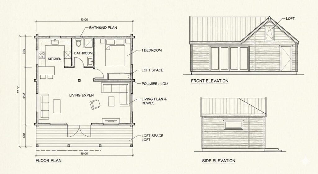 3 br wooden oakshome design